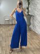 Elastic Jumpsuit-Monochrome/Blue Royal