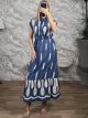 Embroidered Boho Maxi dress-55312/Raf Blue