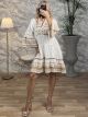 Mini Oversized Gold Print Dress/White