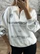 Zipper Sweatshirt-30060/White