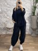 Casual Cord Aladdin Viscose Set/Navy Blue