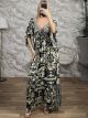 Silk Asymmetrical Shortsleeves Dress-222/N7