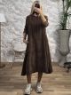 Cord Oversized Hooded Dress/Chocolat