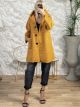 Hood Boucle Buttons Coat/Mustard