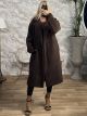 Long Oversized Teddy Coat/Chocolat