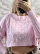 Knitted Cropped Sweater/Pink
