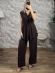 Sleeveless Safari Pants Set-3622/Chocolat