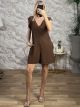 Ruffle Wide Playsuit/Chocolat