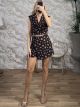 Sleeveless Vest &Skort Floral Set-6361/Black