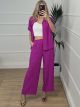 Short Sleeves Shirt Set-NEW/Magenta