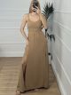Backless Bow Dress/Beige