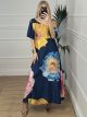 Satin One Shoulder Dress/Blue