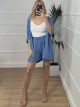 Casual Kimono Shorts Set/Indigo