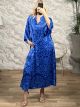 Viscose Tunic Maxi Dress-7282/Royal Blue&Ciel