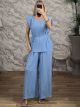 Pleated Pads Set-Plus Size/Ciel