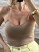 Spaghetti Straps Cups Top-3085/Camel
