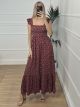 Wasp Nest Floral Dress/Burgundy
