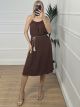 Braids Midi Dress/Chocolat