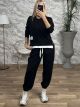 Viscose Double Zipper Set-3642/Black