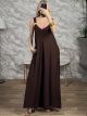 Viscose GoldPins Wide Jumpsuit/Chocolat