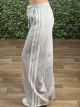 Viscose TripleStripe Wide Pants-11380/Grey