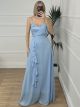 Maxi Ruffle Lace Dress/Light Blue