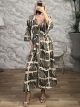 Silk Semizie GoldPrint Maxi Dress-567/Black