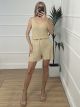 Lurex Shorts Set/Beige