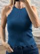 Knitted Top ZicZac Shoulders/Petrol