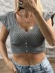 Embroidered Knitted Top-1583/Grey
