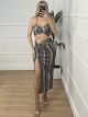 Lurex Skirt Set/Black