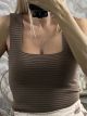 Knitted Ribbed Top/Mocca
