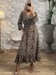 Maxi Leopard Buttons Dress/N1