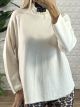 SuperSoft Elastic Turtleneck Sweater/Vanilla