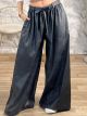 Eco Leather Super Wide Pants/Black