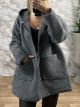 Oversized Hood Zipper Cardigan-23031/Grey