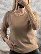Knitted Lurex Top/Camel