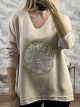 Crochet Sweatshirt/Beige-F