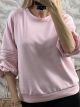 Oversized Sleeves Details Sweatshirt/Pink