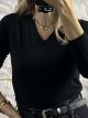 Viscose Knitted Ve Top-508/Black