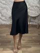 Highwaist Satin Midi Skirt-9489/Black
