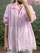 Lace & Striped  Oversized Shirt/Pink
