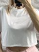 Cropped Strassed T-Shirt-40690/White