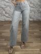 Z-Straight Denim Pants-1302/Grey