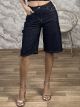 Soft Long Denim Shorts-2295/Dark Blue