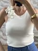 Knitted Flowers Brooch Top-195/White