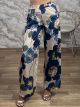 Satin Highwaist Pants-638215/Blue