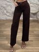 Leopard Highwaist Denim Pants-9060/Burgundy