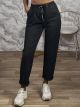 Drawstring Viscose Highwaist Pants-20801/Dark Grey