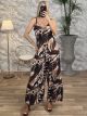 Elastic Jumpsuit-2897/Chocolat